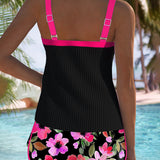 Valeria - Elegante Tankini met Bloemen Short