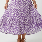Penelope | Geprinte Tassel Tie Midi Jurk
