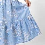 Alora | Bloemenprint Tassel Tie Midi Jurk