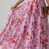 Nori | Halterneck Rüschentop Floral Maxikleed