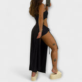 Winona - Bandeau-Tie Bodycon Jurk met Zijsplitten