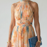 Elin | Zacht Halter-Midi-Jurk