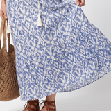Ottoline | Tassel Tie Neck Geprinte Midi Jurk