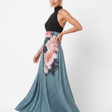 Olympas | Halter-Bodice Bloemenrok Maxikleed