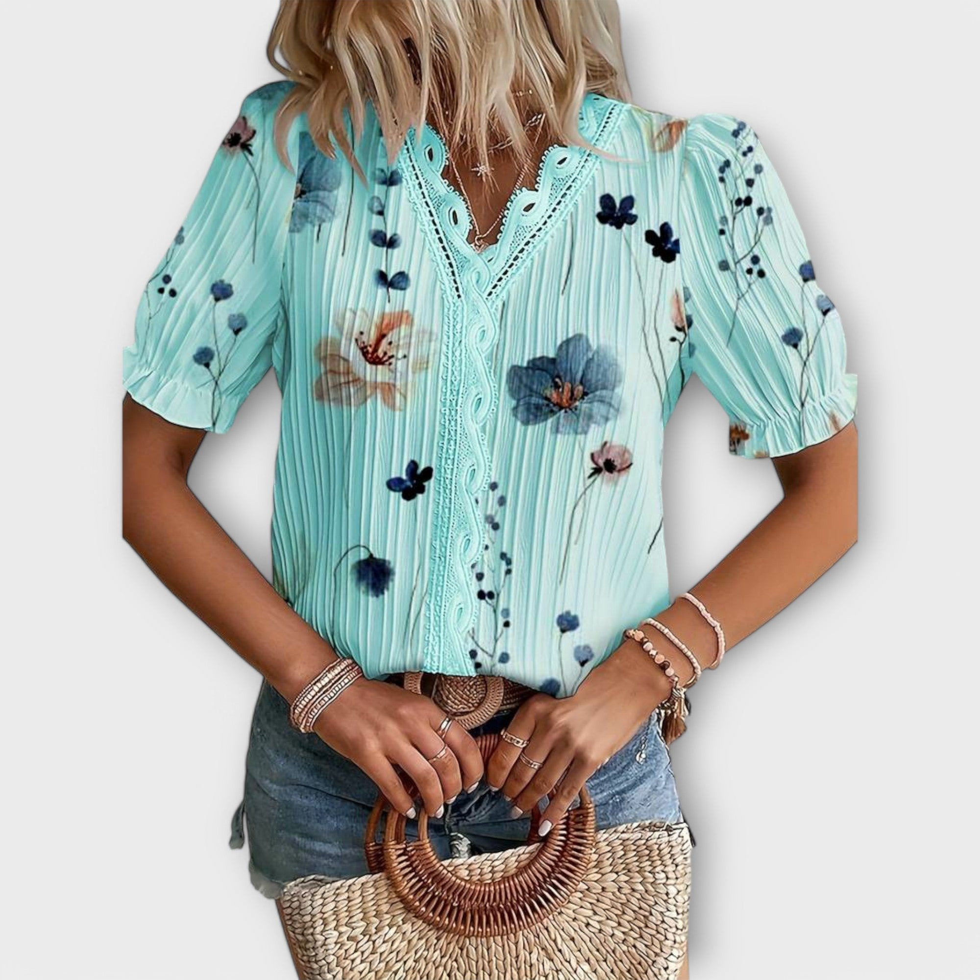 Emily - Modieuze Blouse met Puntige Uitsnede