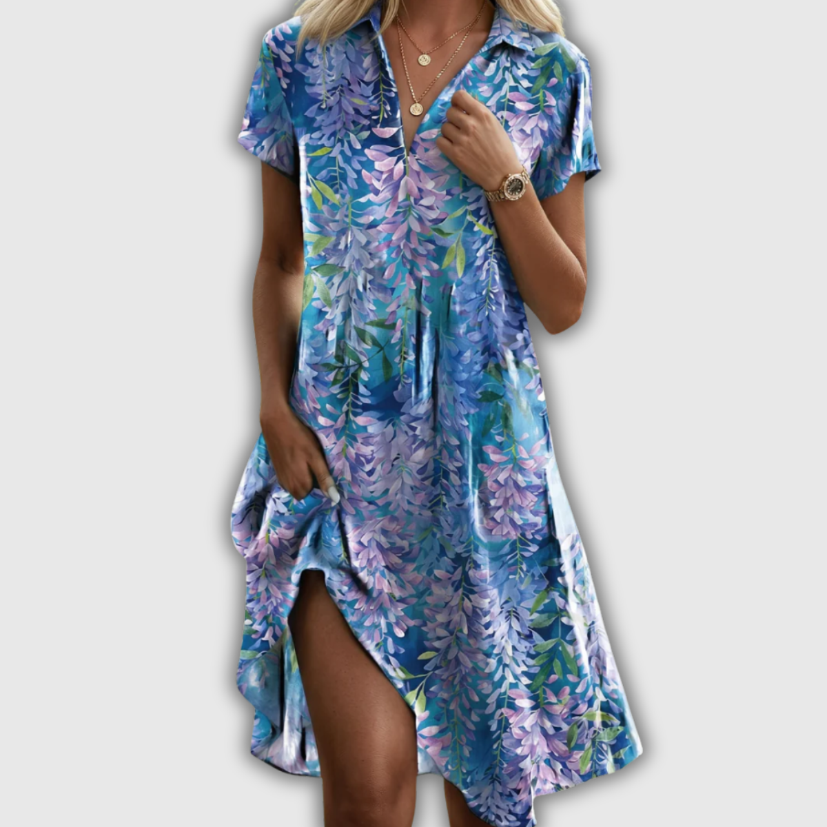 Daphne | Lichtgewicht Comfort Midi Jurk