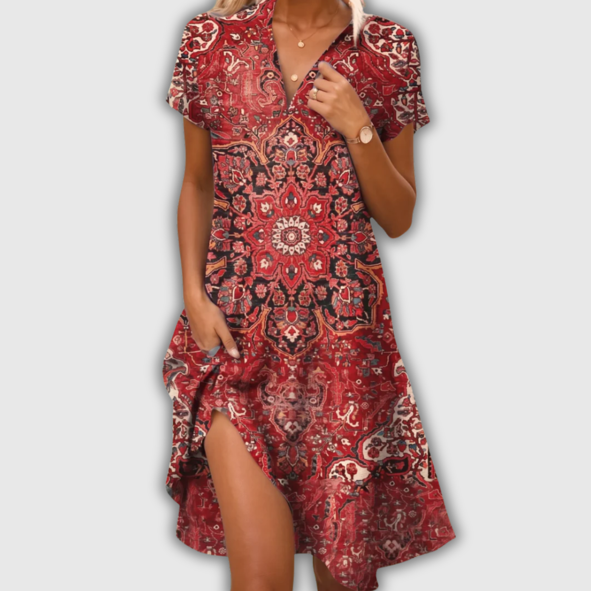 Daphne | Lichtgewicht Comfort Midi Jurk