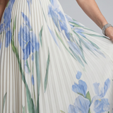 Ophelia | Mouwloos Midi-jurk met vierkante halslijn en bloemenpatroon