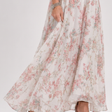 Guinevere | Bloemenpatroon Vloeiende Midi-jurk