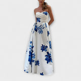 Rosalie - Chic Off-Shoulder Bloemen-Maxikleed