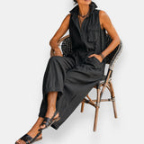 Martina™ | Ruimvallende Mouwloze Jumpsuit met Grote Zakken
