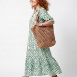 Ilara | Patroon V-Hals Tassel Midi Jurk