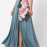 Olympas | Halter-Bodice Bloemenrok Maxikleed