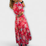 Catrisa - Bloemenprint V-hals Tasjurk