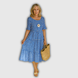 Katrijn | Midi-jurk met Korte Mouwen