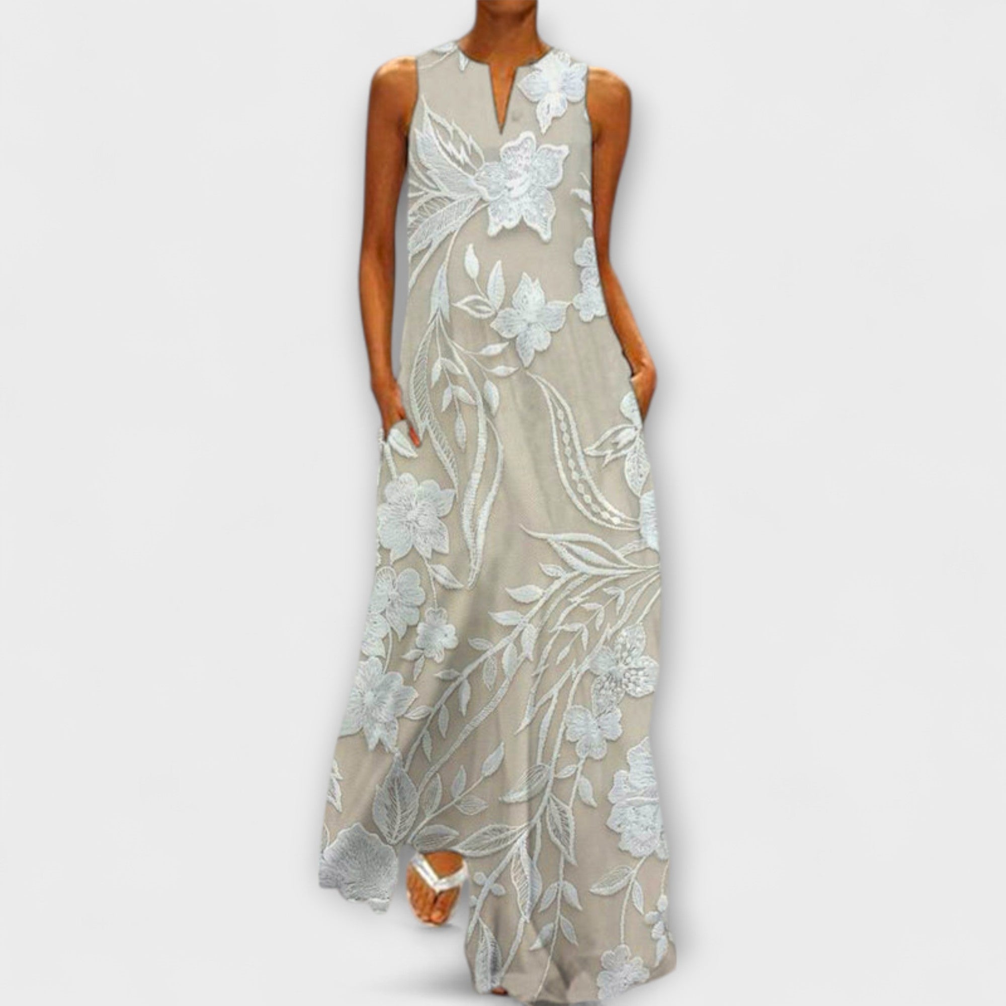 Camila – Botanisch Maxikleed Met Print