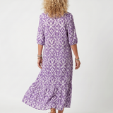 Penelope | Geprinte Tassel Tie Midi Jurk