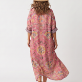 Tilda | Abstracte Print Ontspannen Pocket Midi Jurk