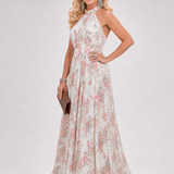 Guinevere | Bloemenpatroon Vloeiende Midi-jurk