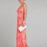 Coraline | Haltermaxi-jurk met printpatroon