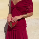 Luisa | Elegante lange feestjurk met V-hals