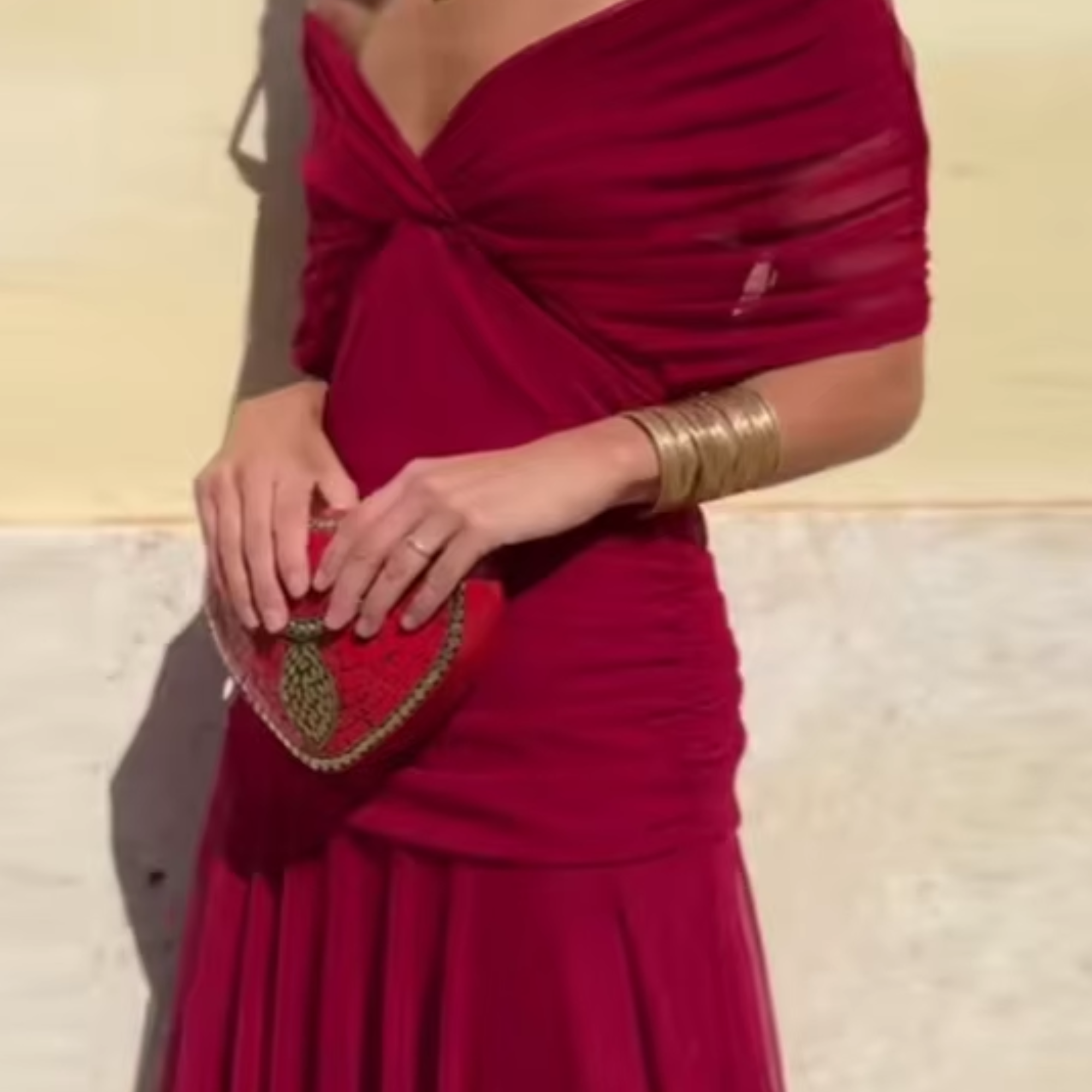 Luisa | Elegante lange feestjurk met V-hals