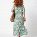 Ilara | Patroon V-Hals Tassel Midi Jurk