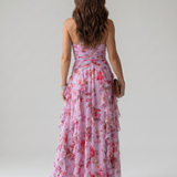 Nori | Halterneck Rüschentop Floral Maxikleed