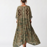 Aleta | Oversized Midi-jurk met Knopsluiting en Zakken