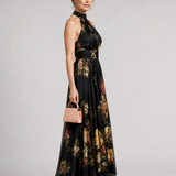 Sior | Bloemen Halter-Neck Midi-Jurk