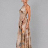 Elavenue | Maxijurk met halter en kanten taille