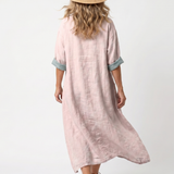 Kenza | Designer Paneel Relaxed Pocket Midi Jurk
