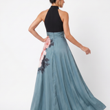 Olympas | Halter-Bodice Bloemenrok Maxikleed
