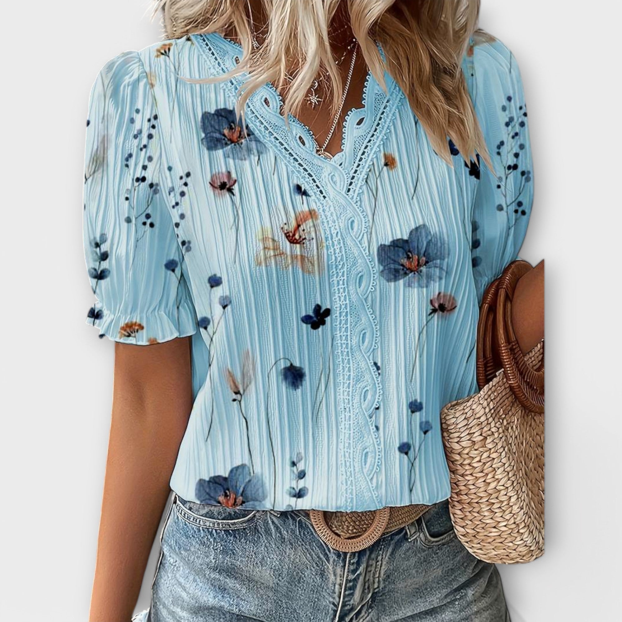 Emily - Modieuze Blouse met Puntige Uitsnede