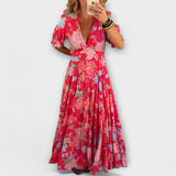 Catrisa - Bloemenprint V-hals Tasjurk