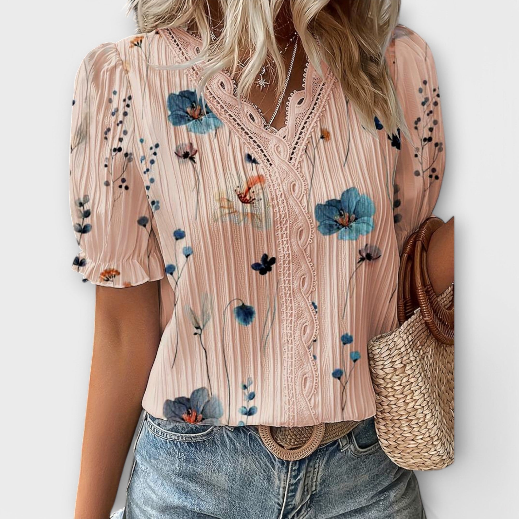 Emily - Modieuze Blouse met Puntige Uitsnede