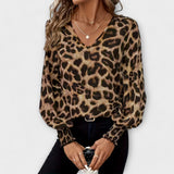 Sara - Stijlvolle Blouse met Luipaardprint