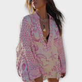Liv - Satijnen Wasser Quasten Shirt en Shorts Set