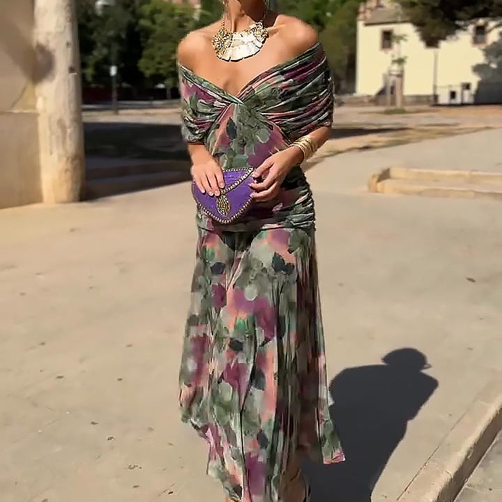 Luisa | Elegante lange feestjurk met V-hals