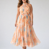 Elin | Zacht Halter-Midi-Jurk