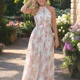 Guinevere | Bloemenpatroon Vloeiende Midi-jurk