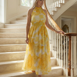 Sylin | Geraffineerde Halter Midi Jurk