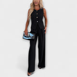 Wilhelmina - Chic Mouwloos Top en Broek Ensemble