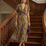 Virel | Ontspannen Bloemendesign Midi-jurk