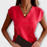Melanie - Dames V-hals Zomer Top met Losse Mouwen