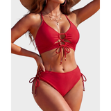 Nadia | Halter Bikini met Vetersluiting