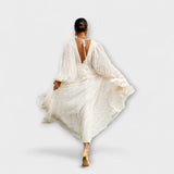 Elsa - Crème Maxi-jurk van Allegory