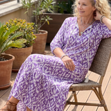 Penelope | Geprinte Tassel Tie Midi Jurk