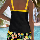 Valeria - Elegante Tankini met Bloemen Short