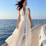 Aitana™ | Elegante Halter Jumpsuit met Wijde Pijpen